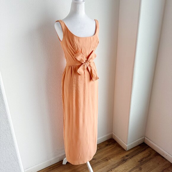 VINTAGE PEACH DRESS WITH BOW - Picture 5 of 5